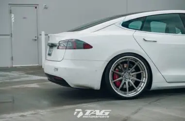 White Tesla Model S With ADV10 Track Spec SL Series Wheels