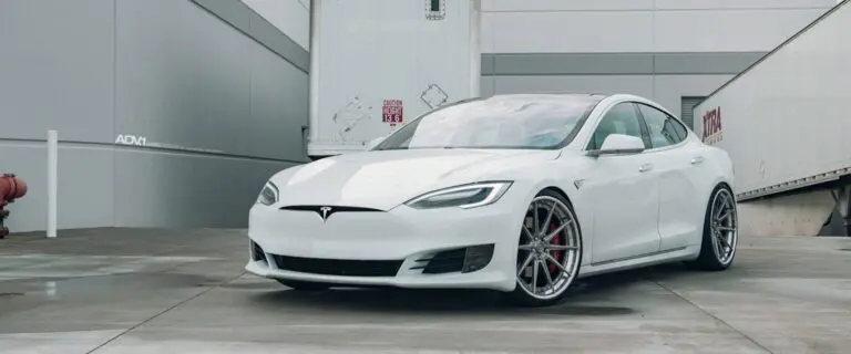 White Tesla Model S With ADV10 Track Spec SL Series Wheels
