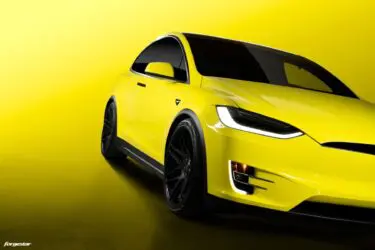 Custom 3M Yellow Vynil Wrapped Model X With Forgestar F14 Wheels