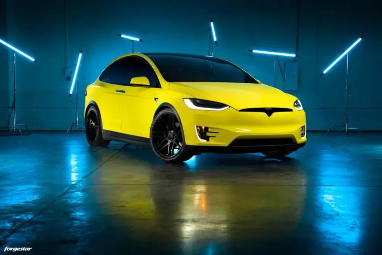 Tesla Model X Given Forgestar Wheels And A 3M Bright Yellow Wrap