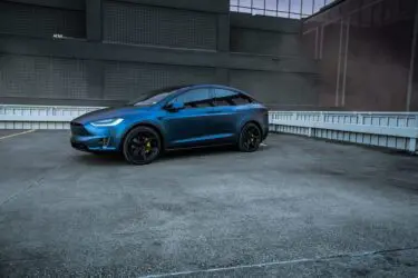 Dark Blue Matte Metallic Tesla Model X – ADV.1 Concave Forged Wheels
