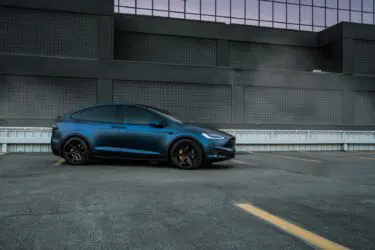 Dark Blue Matte Metallic Tesla Model X – ADV.1 Concave Forged Wheels