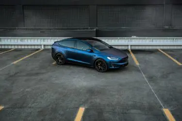 Dark Blue Matte Metallic Tesla Model X – ADV.1 Concave Forged Wheels