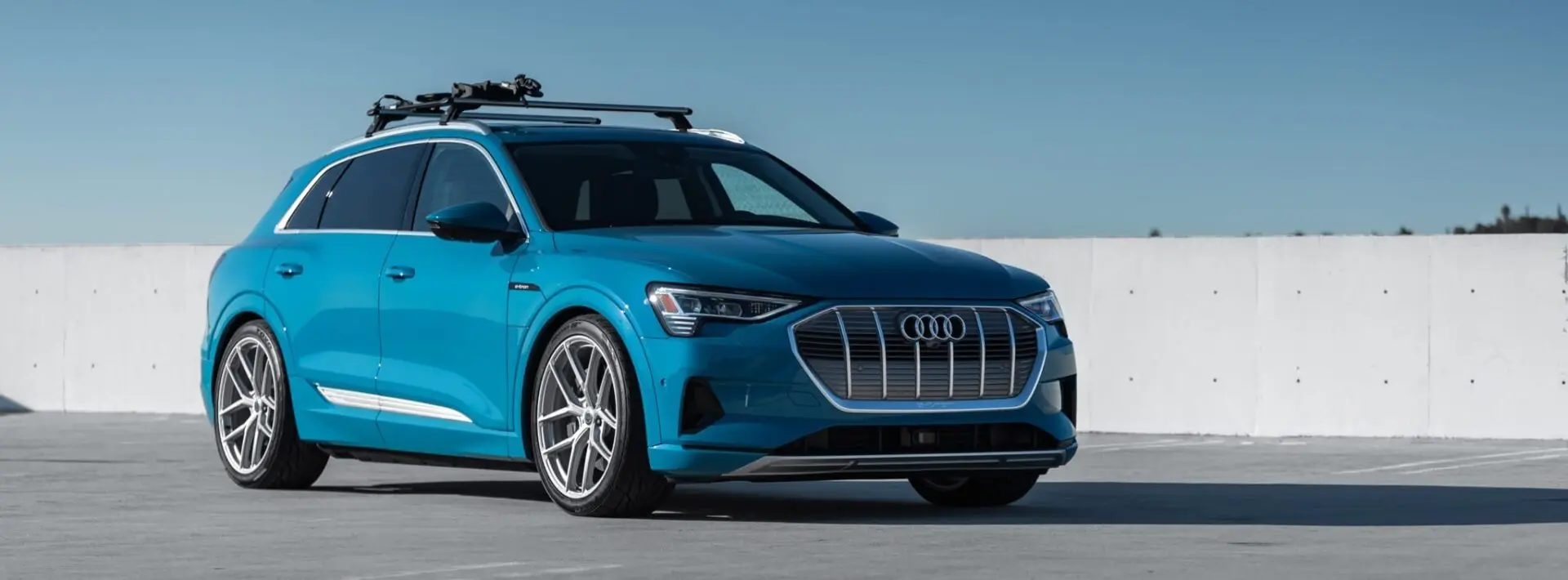 Antigua Blue Audi e-tron with HRE P101SC Wheels in Frozen Stone Clear
