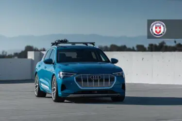 Antigua Blue Audi e-tron with HRE P101SC Wheels in Frozen Stone Clear