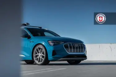 Antigua Blue Audi e-tron with HRE P101SC Wheels in Frozen Stone Clear