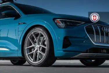 Antigua Blue Audi e-tron with HRE P101SC Wheels in Frozen Stone Clear