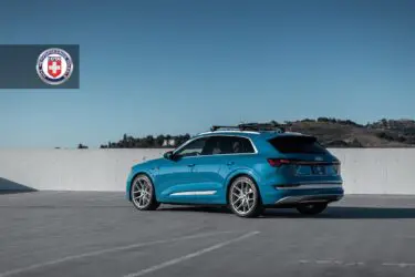 Antigua Blue Audi e-tron with HRE P101SC Wheels in Frozen Stone Clear