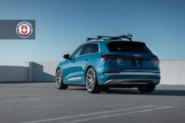 Antigua Blue Audi e-tron with HRE P101SC Wheels in Frozen Stone Clear