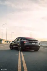 Black Tesla Model 3 – Forgestar CF5V Wheels in Dark Gunmetal