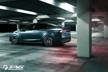 Midnight Silver Tesla Model X With HRE S209 Wheels In Satin Black