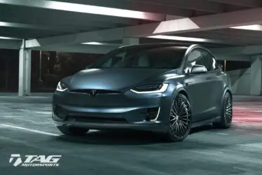 Midnight Silver Tesla Model X With HRE S209 Wheels In Satin Black