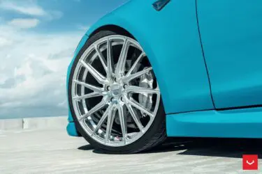 Tiffany Blue Tesla Model S On Vossen Hybrid Forged HF-4T Wheels