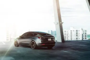 Matte Silver Tesla Model 3 On Velgen Wheels