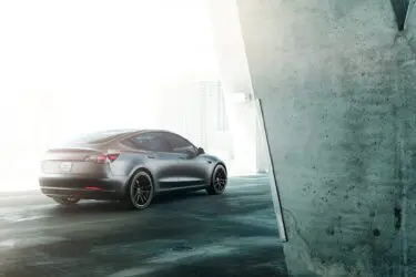 Matte Silver Tesla Model 3 On Velgen Wheels