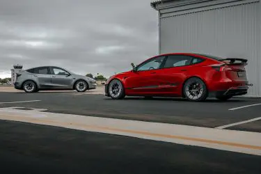 Red Rocket Tesla Model 3 Performance Highland and Model Y Juniper on UP-RW Road Warrior Wheel by Unplugged Performance 1920px (5)