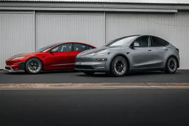 Red Rocket Tesla Model 3 Performance Highland and Model Y Juniper on UP-RW Road Warrior Wheel by Unplugged Performance 1920px (8)