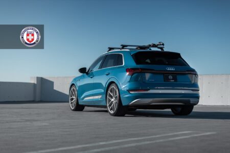 Antigua Blue Audi e-tron with HRE P101SC Wheels in Frozen Stone Clear