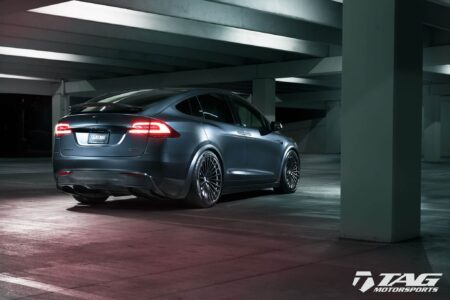 Midnight Silver Tesla Model X With HRE S209 Wheels In Satin Black Image 5