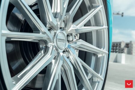 Tiffany Blue Tesla Model S On Vossen Hybrid Forged HF-4T Wheels Image 10