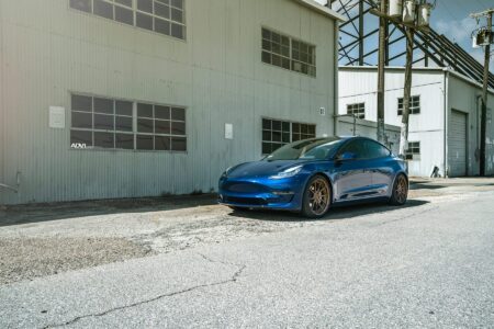 Deep Blue Metallic Tesla Model 3 Dual Motor With ADV.1 Wheels