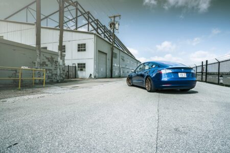 Deep Blue Metallic Tesla Model 3 Dual Motor With ADV.1 Wheels
