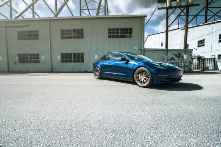 Deep Blue Metallic Tesla Model 3 Dual Motor With ADV.1 Wheels