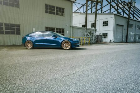 Deep Blue Metallic Tesla Model 3 Dual Motor With ADV.1 Wheelsarket-wheels-adv1-k