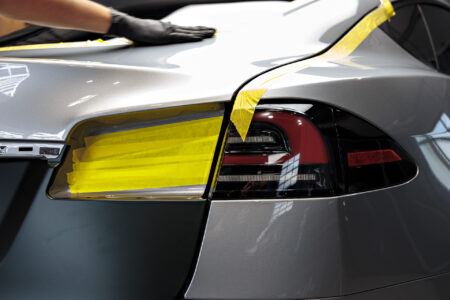 Matte Platinum Dark Sage 2026 Tesla Model S Plaid Wrap By Bulletproof Auto Spa Image 1