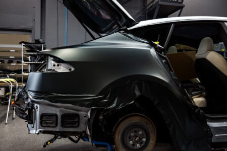 Matte Platinum Dark Sage 2026 Tesla Model S Plaid Wrap By Bulletproof Auto Spa Image 13