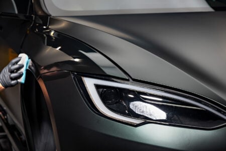 Matte Platinum Dark Sage 2026 Tesla Model S Plaid Wrap By Bulletproof Auto Spa Image 15