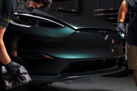 Matte Platinum Dark Sage 2026 Tesla Model S Plaid Wrap By Bulletproof Auto Spa Image 18