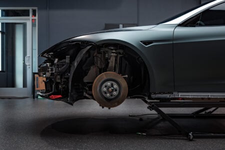 Matte Platinum Dark Sage 2026 Tesla Model S Plaid Wrap By Bulletproof Auto Spa Image 2