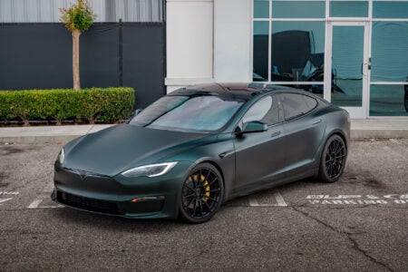 Matte Platinum Dark Sage 2026 Tesla Model S Plaid Wrap By Bulletproof Auto Spa Image 31