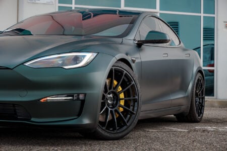 Matte Platinum Dark Sage 2026 Tesla Model S Plaid Wrap By Bulletproof Auto Spa Image 32