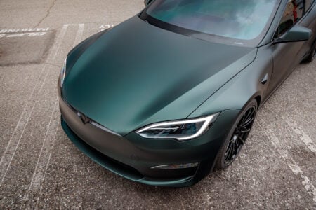 Matte Platinum Dark Sage 2026 Tesla Model S Plaid Wrap By Bulletproof Auto Spa Image 39