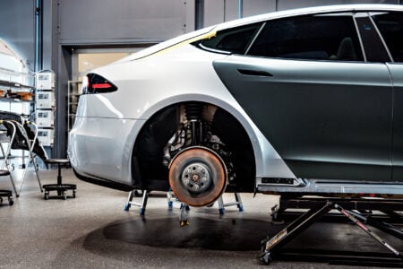 Matte Platinum Dark Sage 2026 Tesla Model S Plaid Wrap By Bulletproof Auto Spa Image 5