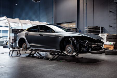 Matte Platinum Dark Sage 2026 Tesla Model S Plaid Wrap By Bulletproof Auto Spa Image 6